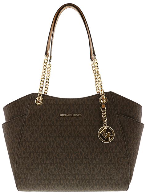 michael michael kors jet set signature chain large shoulder tote|Michael Kors carryall.